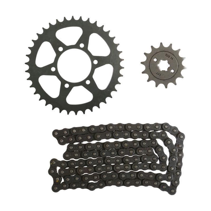 Kit Corona Cadena Y Piñon Bajaj 38/110/14 Avenger 6 Agujeros