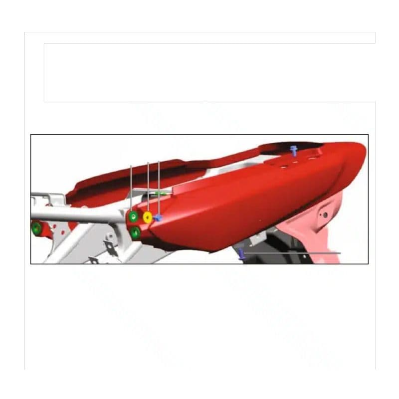 Tapa Lateral Asiento Rojo Bajaj Boxer Ct100 Original