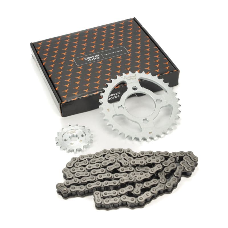 Kit Transmision Corona Cadena Piñon (15/35/428h-110) Corven