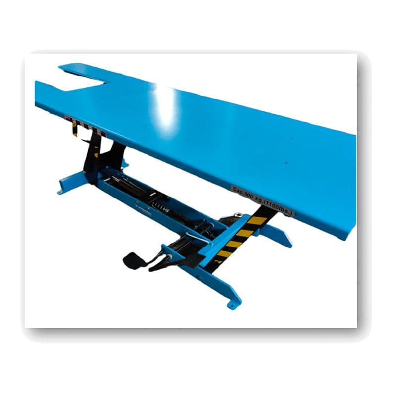 Banco Elevador De Moto Hidráulico 500kg - Azul 2,2 X 0,7 Mt