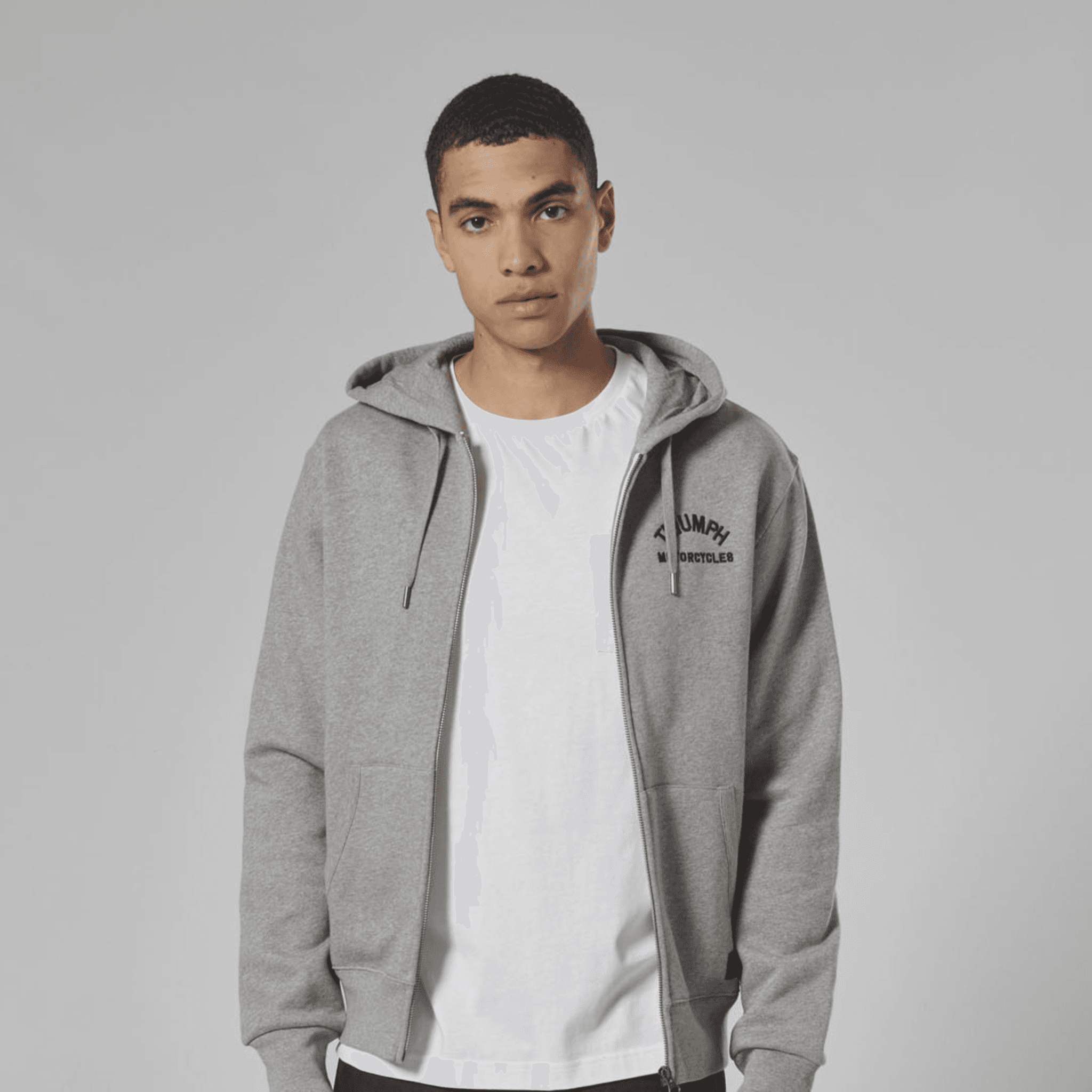 Campera Hoodie Algodon Con Capucha Gris Dolan Triumph
