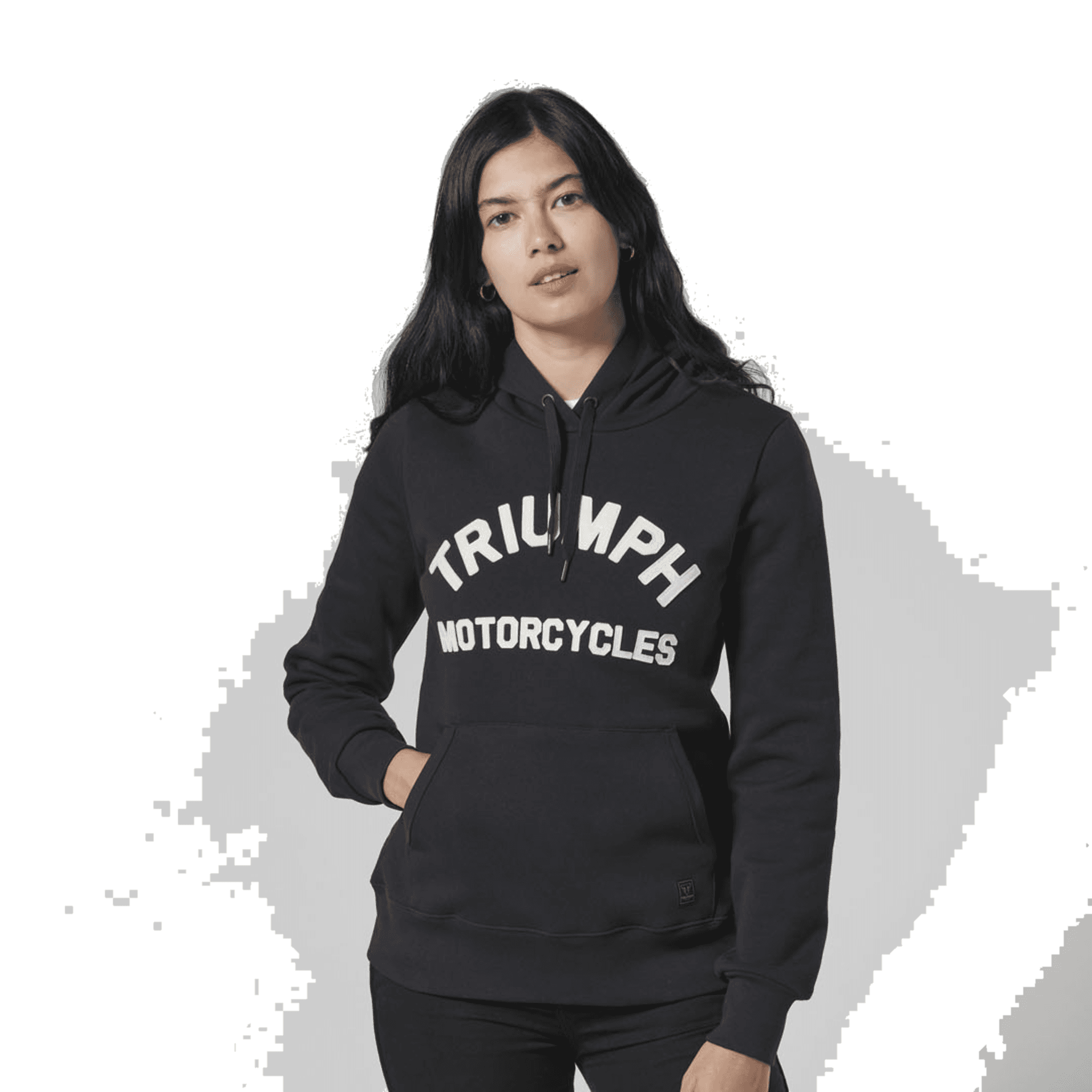 Buzo Hoodie Mujer Algodon Capucha Negro Orla Triumph