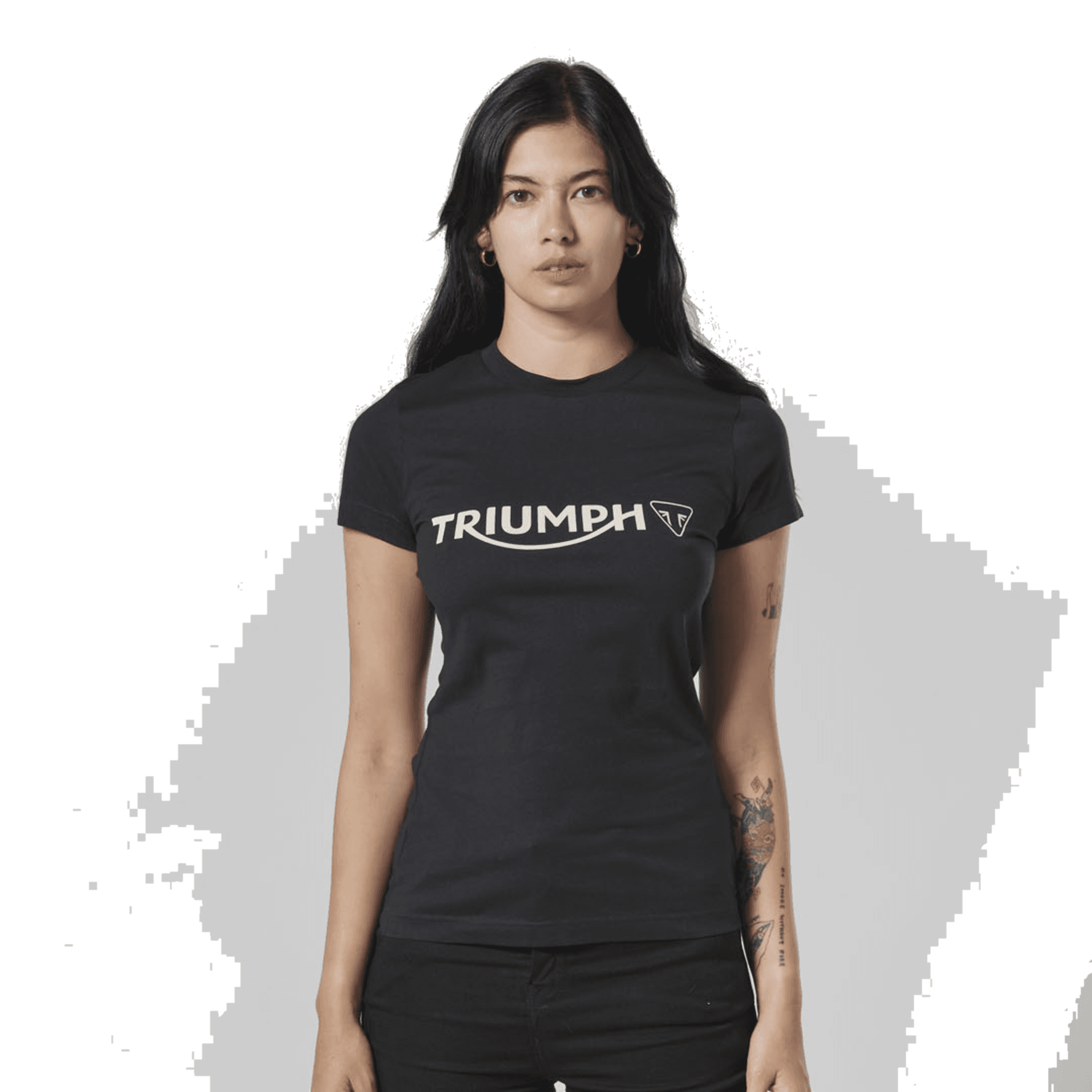 Remera Algodon Mujer Negro Melrose Triumph Original