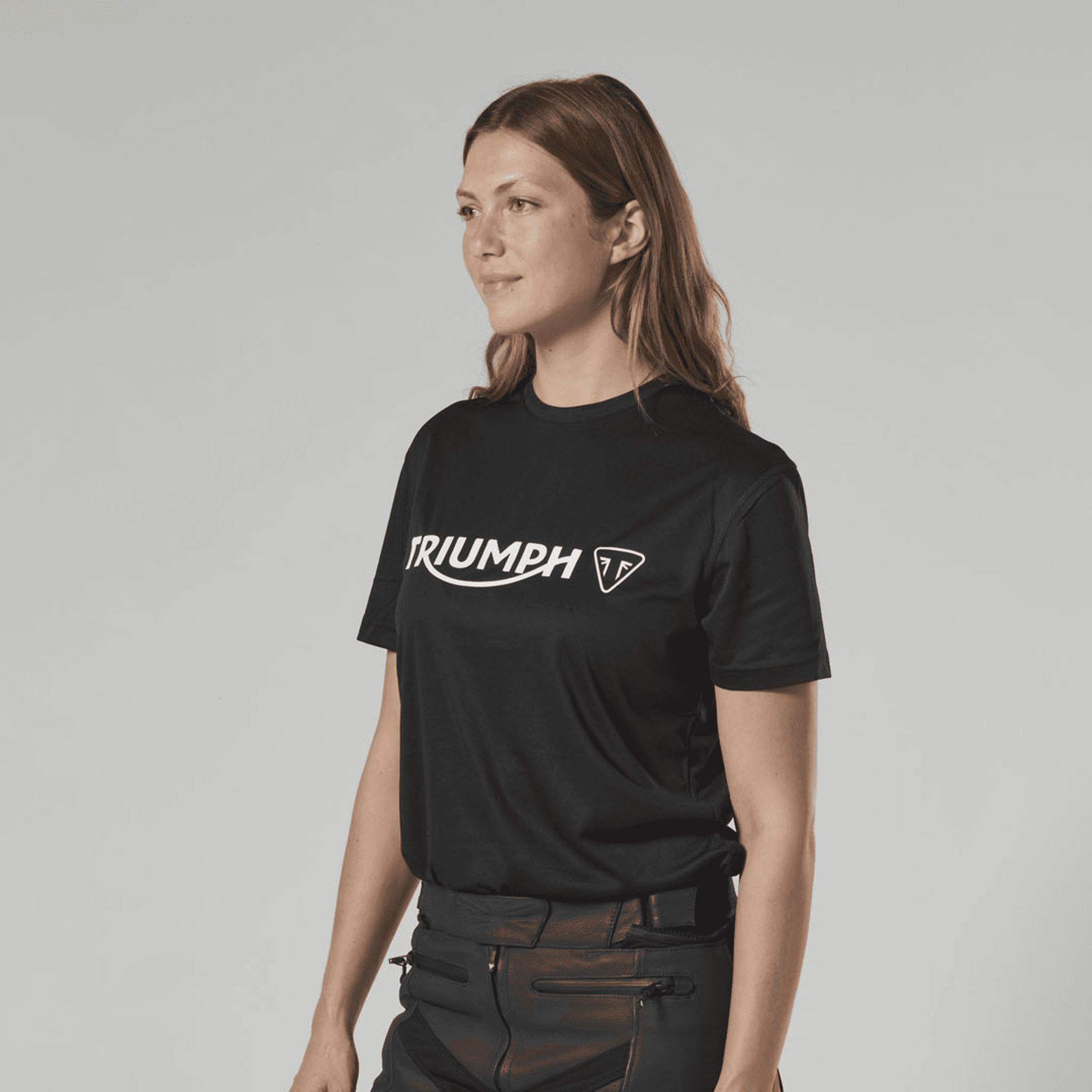 Remera Secado Rapido Manga Corta Negro Triumph Original