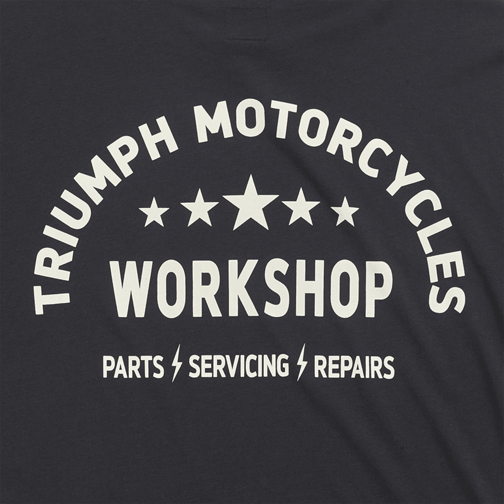 Remera Algodón Hombre Gráficas Negro Blanco Triumph Original